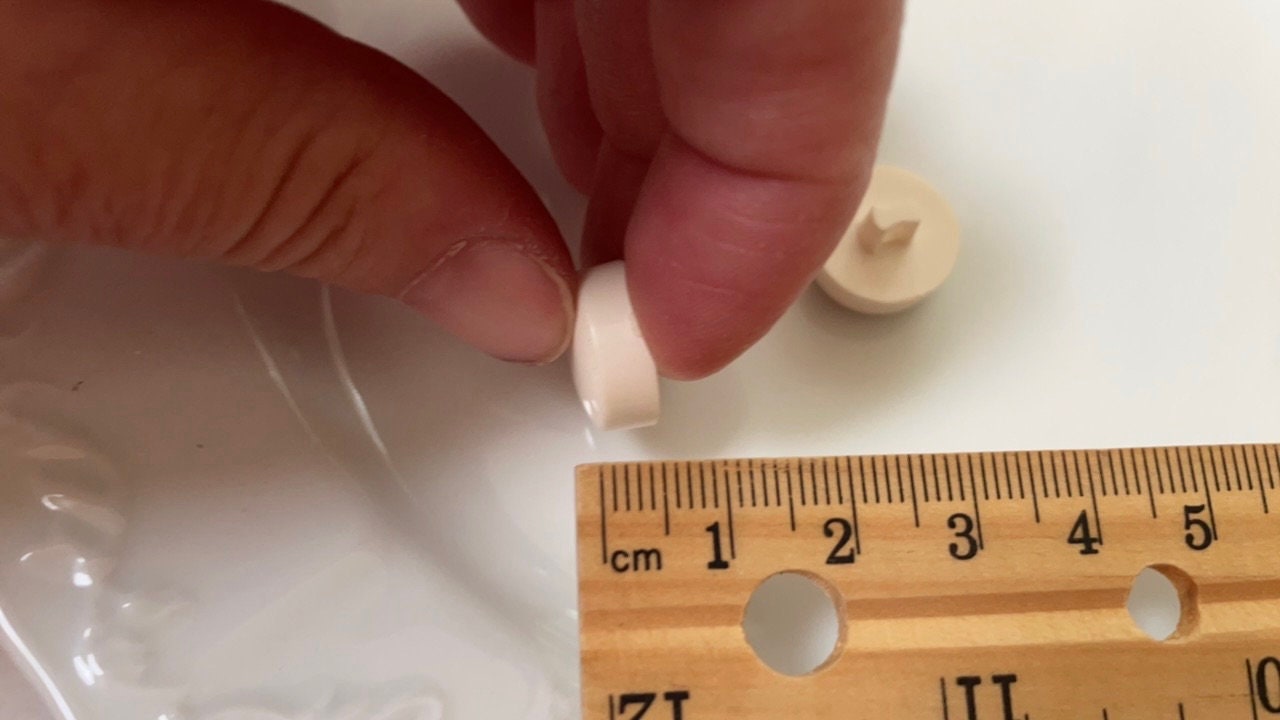 One dozen white round "puff" style cute vintage buttons