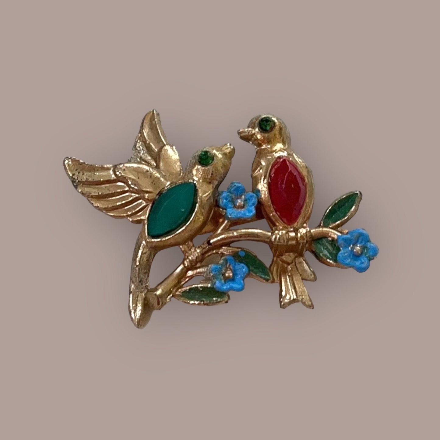 Stunning enhanced vintage bird pin