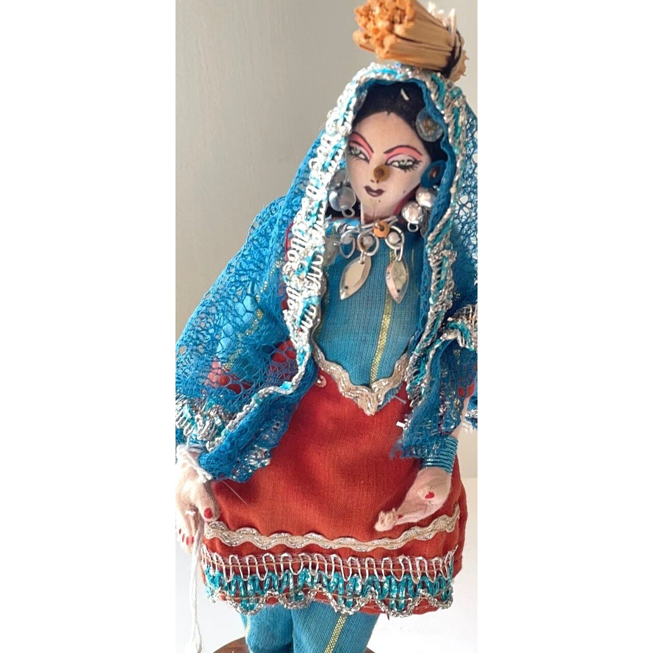 Vintage bejewelled collectible doll from Pakistan - please read description