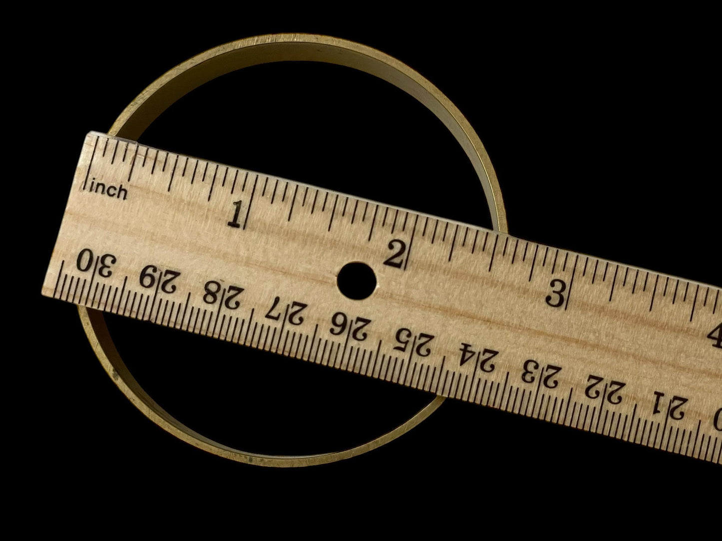 Vintage Bangle Bracelet, Inlaid Mother of Pearl & Brass
