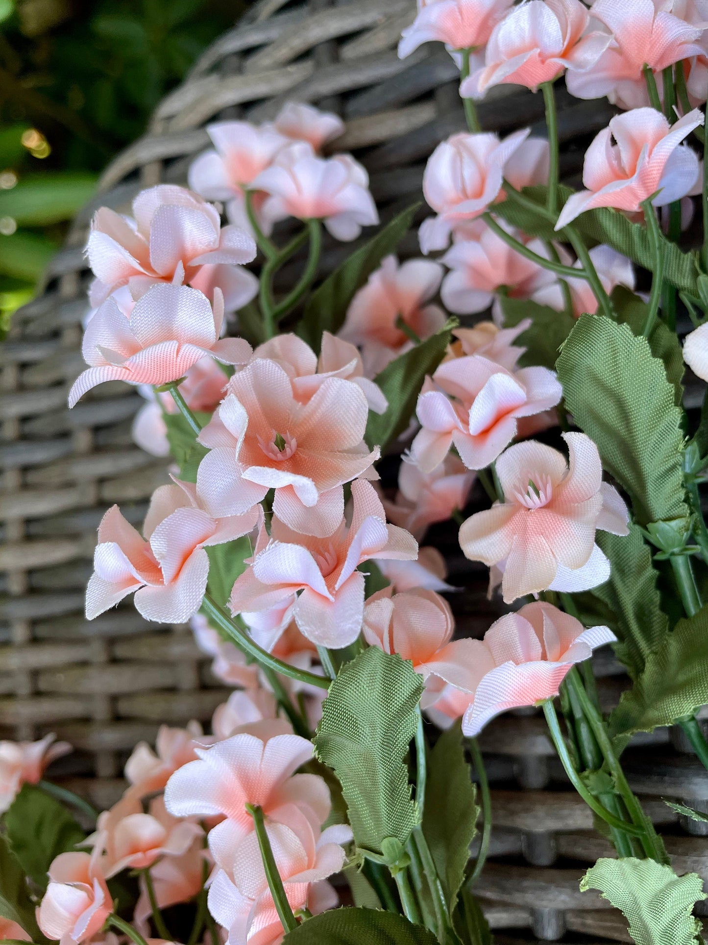 Vintage stems of stunning silk peachy pink faux flowers