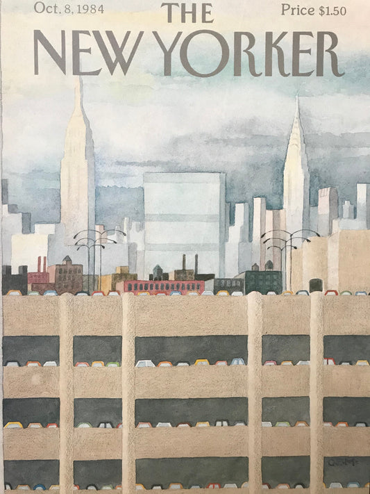 October 8, 1984 - The NEW YORKER Magazine vintage original cover - parking deck