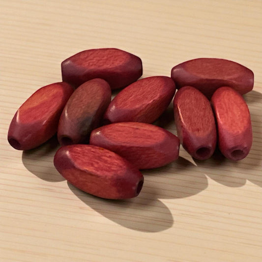 Vintage Wood Oval Beads – Natural Wooden Beads for Jewelry Making  - 20mm x 5 mm