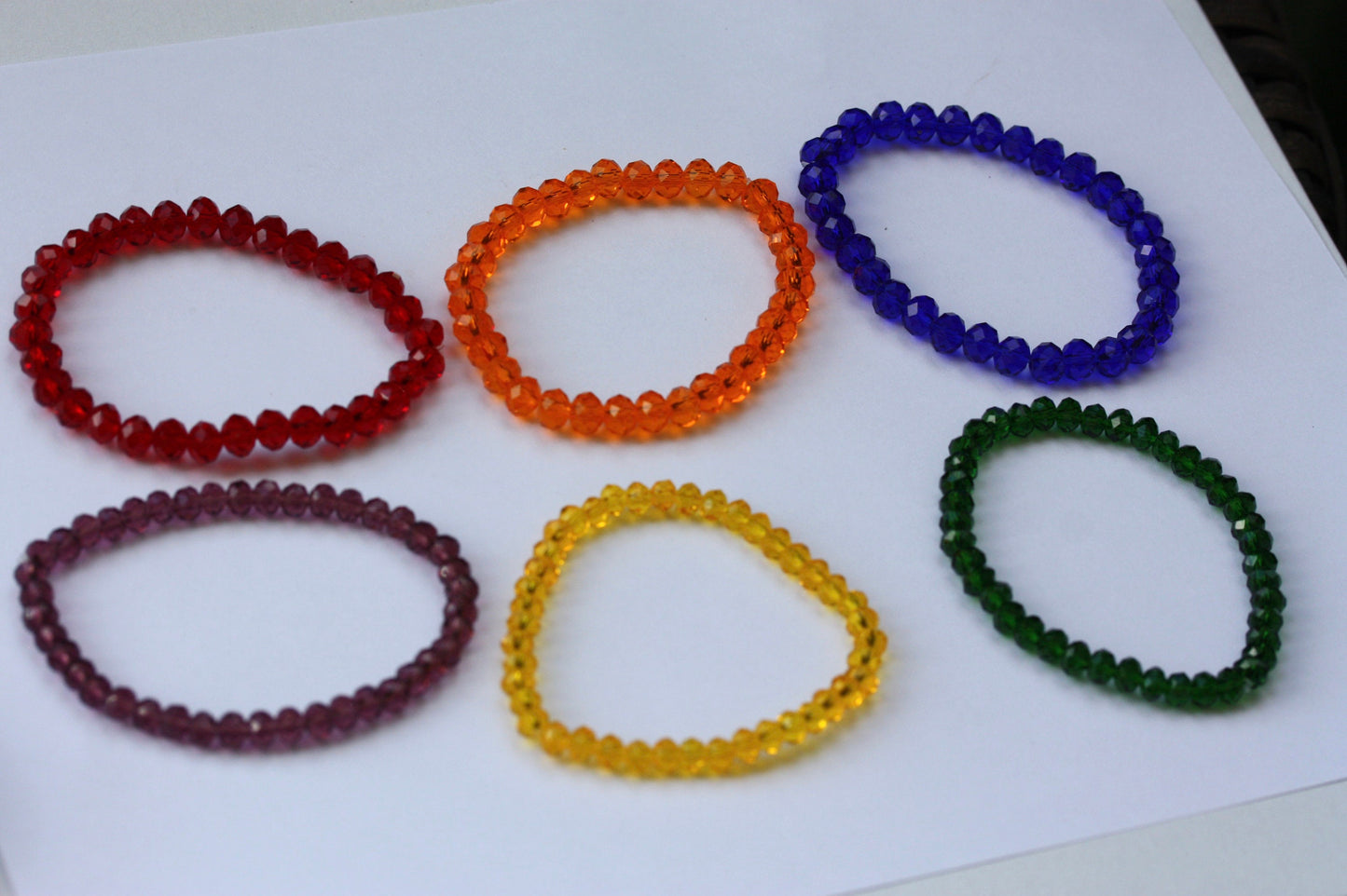 Set of six PRIDE crystal stunning vintage beaded bracelets