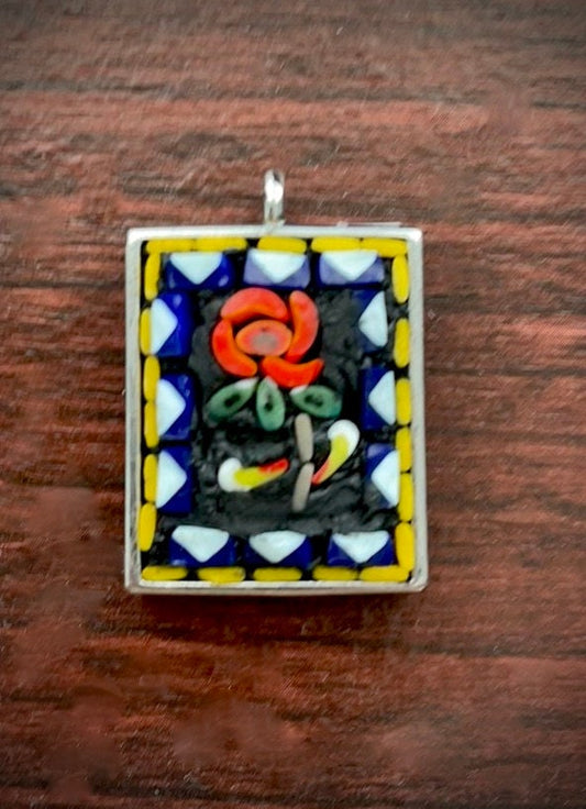 My handmade micro mosaic necklace - flower garden