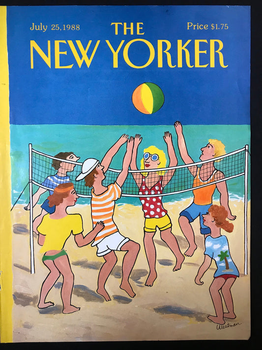 NEW YORKER Magazine cover - July 25, 1988 - beach volleyball