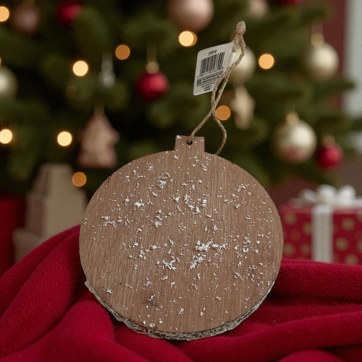 Plaid Red Wood Kurt Adler Christmas Ornament – Vintage Holiday Tree Decor
