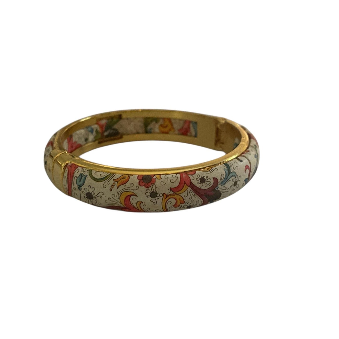 Stauer Florentina Gold Tone Hinged Bangle Bracelet | Statement Jewelry