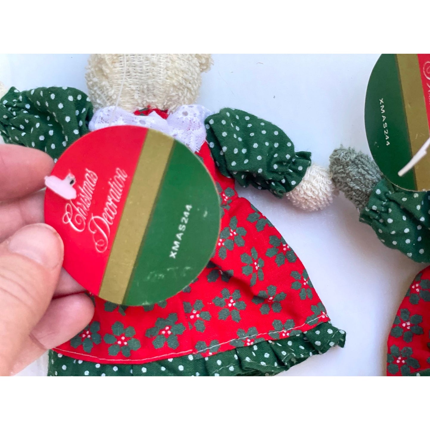 Your choice of vintage Christmas stuffed animal ornaments - bear, mouse or reindeer