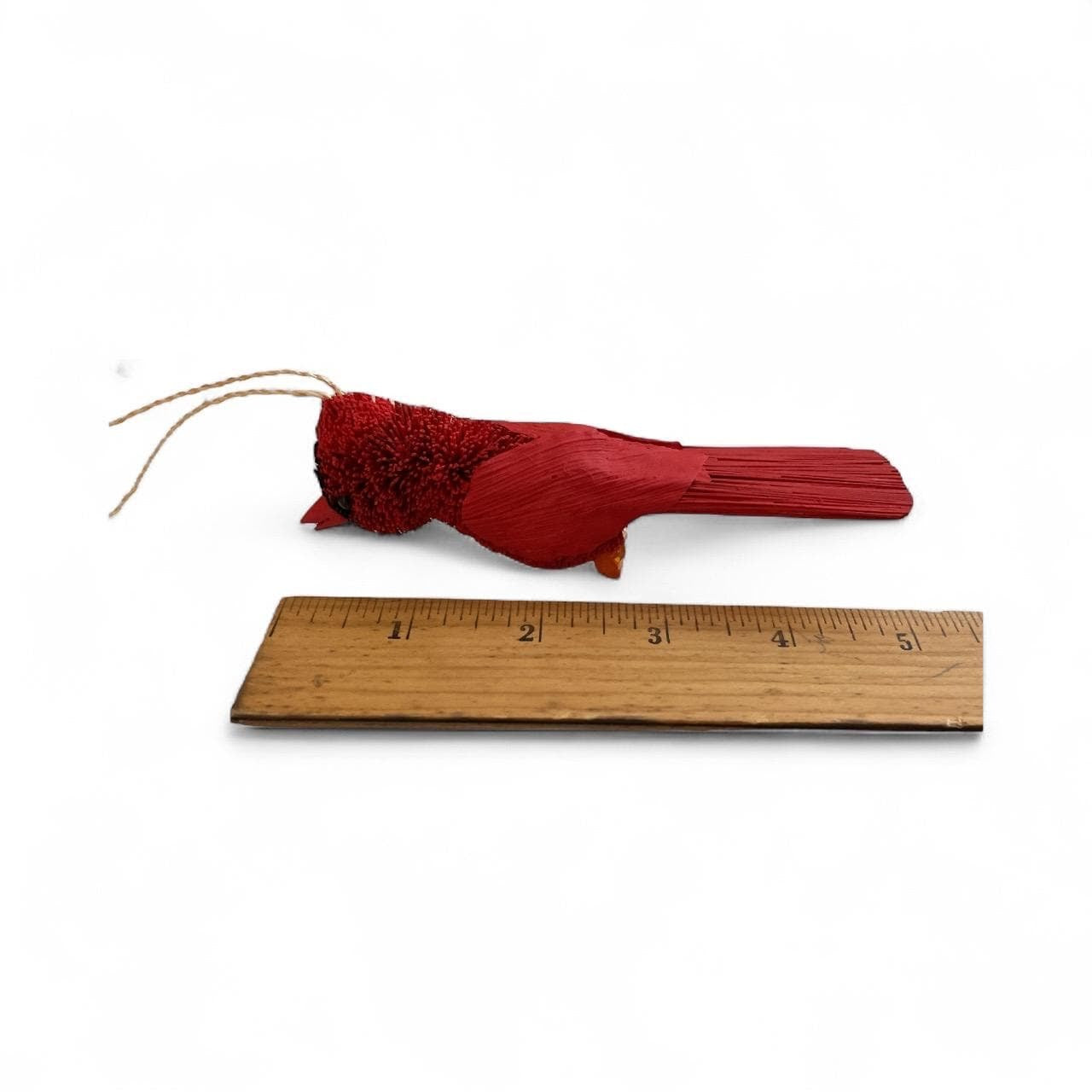 Lot of 4 red cardinal vintage Christmas ornaments