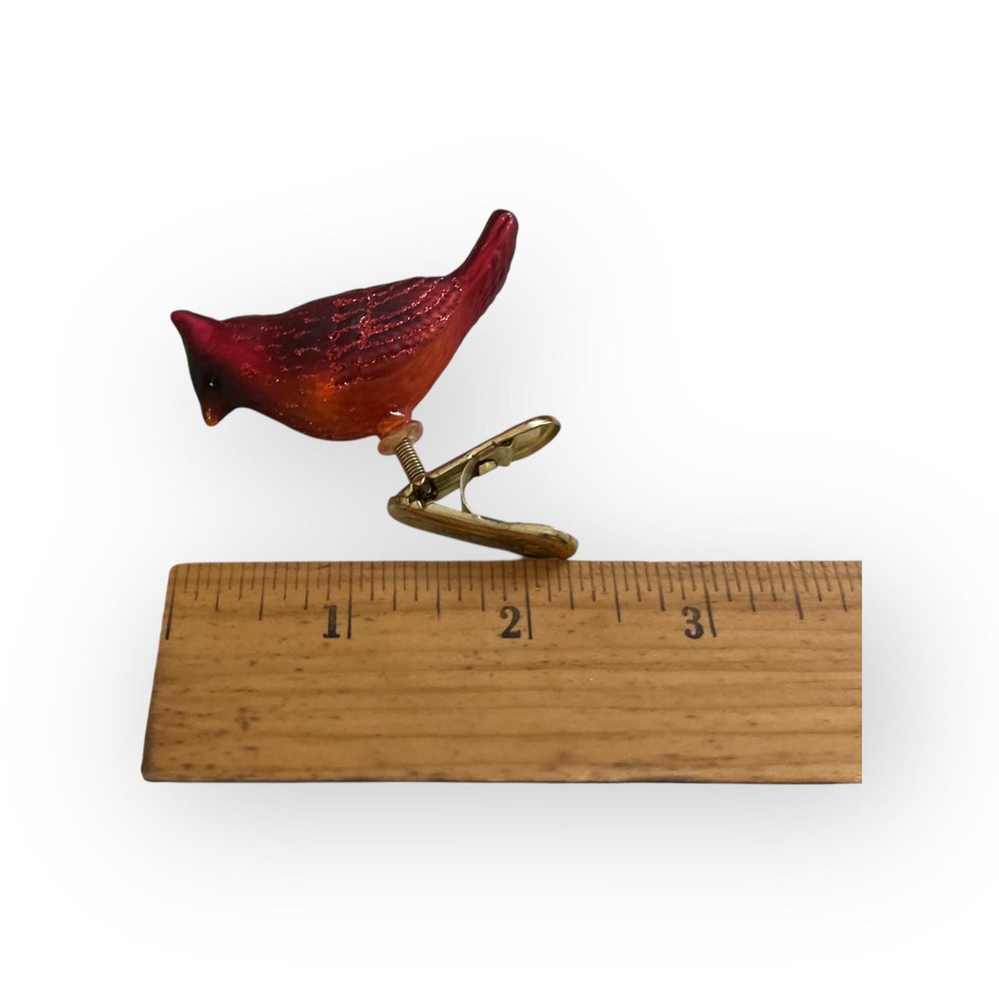 Lot of 4 red cardinal vintage Christmas ornaments