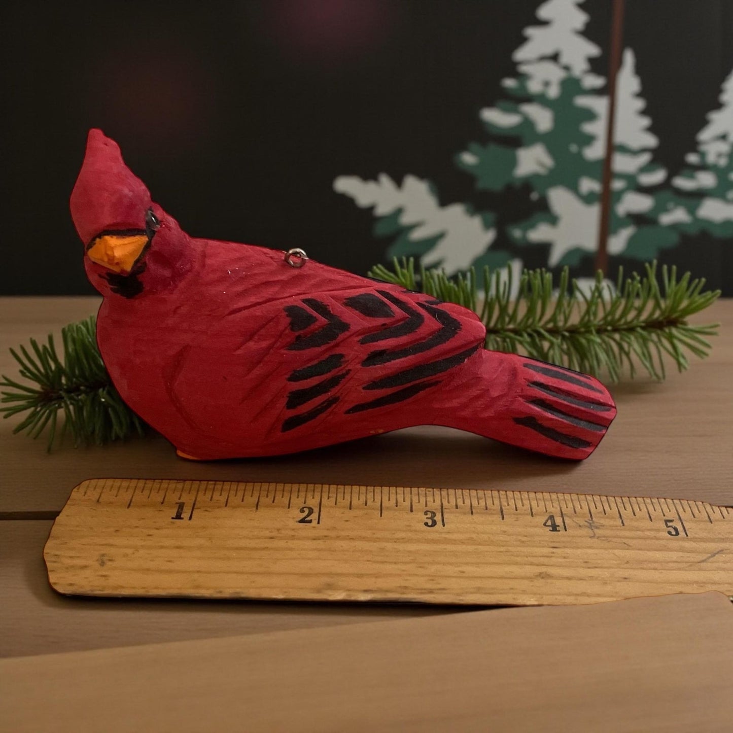 Lot of 4 red cardinal vintage Christmas ornaments
