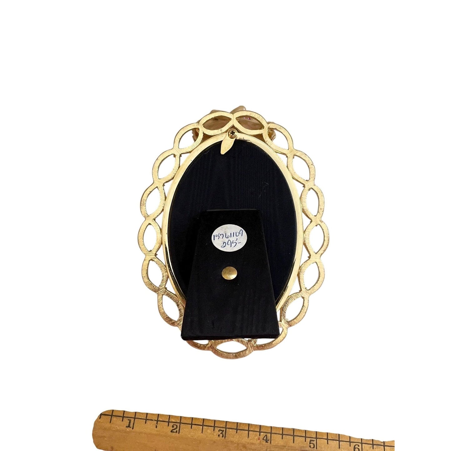 Wendy Reed Designs Gold Oval Frame – 22k Gold Finish, Hand-Enameled, Swarovski Crystal Accent Photo Frame - UNUSED, VERY RARE