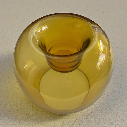RARE - Lenox Contemporary Collection - Mid-Century Modern Amber Glass Candle Holder, Vintage Decorative Vase, Elegant Home Decor,