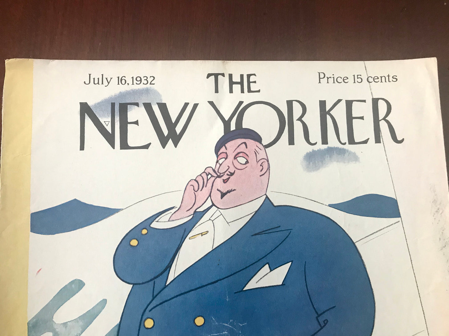 Rare - July 16, 1932 - The NEW YORKER Magazine original cover by Rea Irvin - please read description