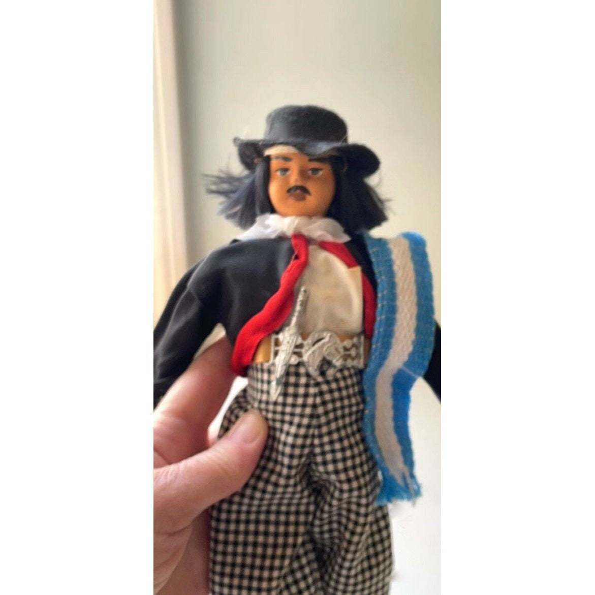 Vintage Mexican? male ollectible art doll figurine with hat