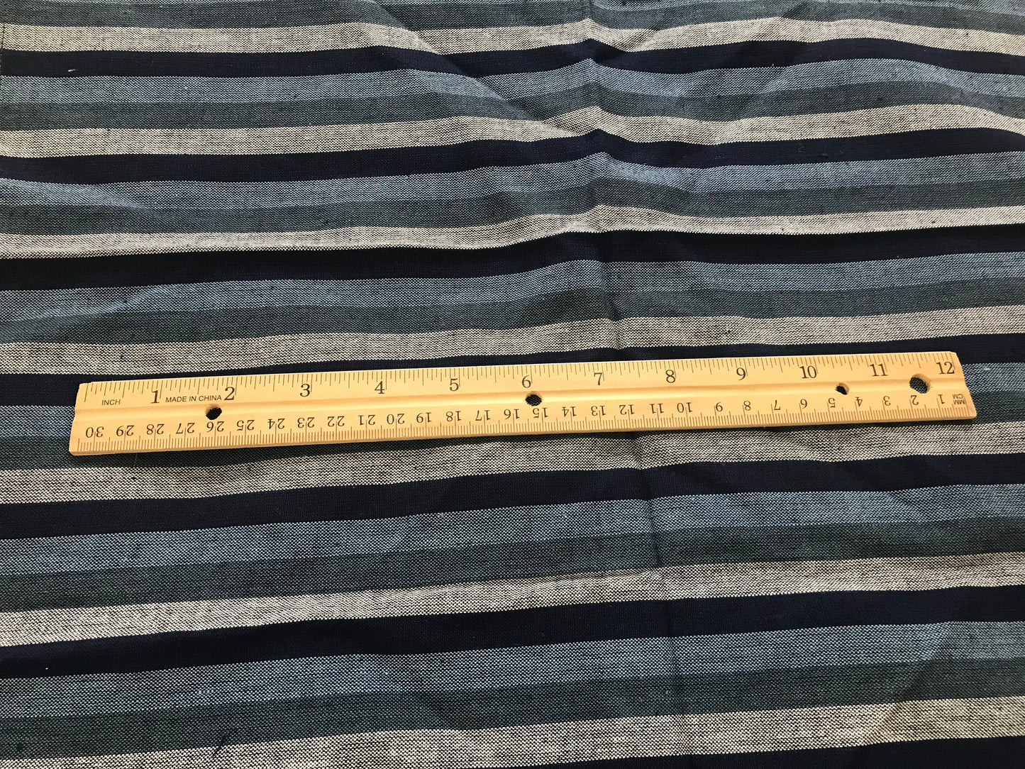 Two vintage all cotton square vintage napkins that you can use for fabric  - blue stripes - 100% cotton