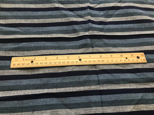 Two vintage all cotton square vintage napkins that you can use for fabric  - blue stripes - 100% cotton