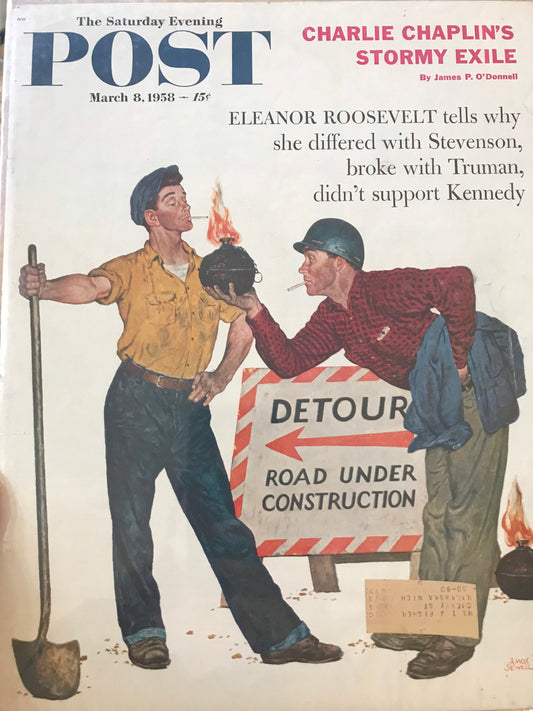 RARE - Saturday Evening Post - Original Cover - Match 8, 1958