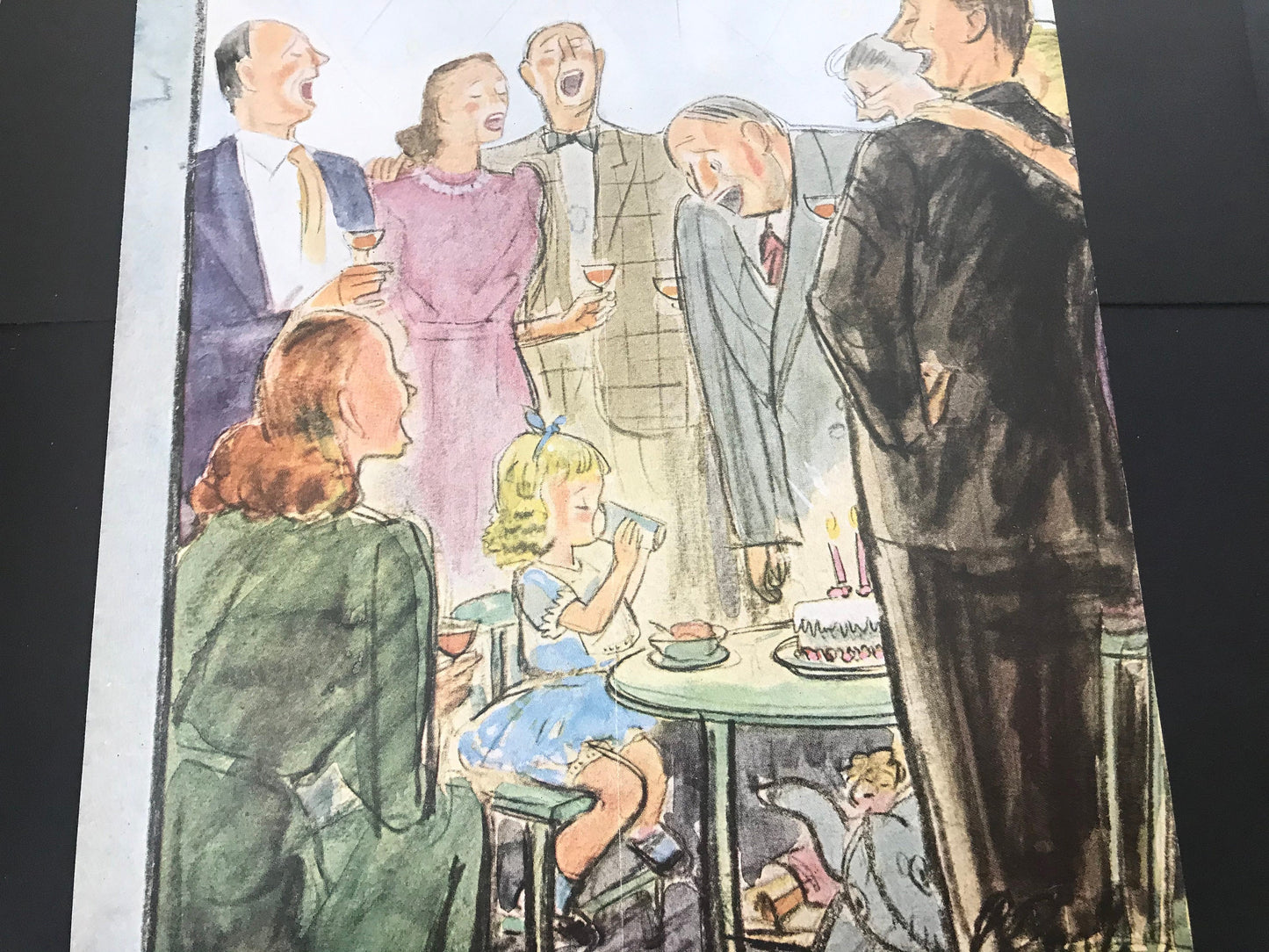 Very Rare NEW YORKER Magazine cover - September 19, 1953 - birthday party