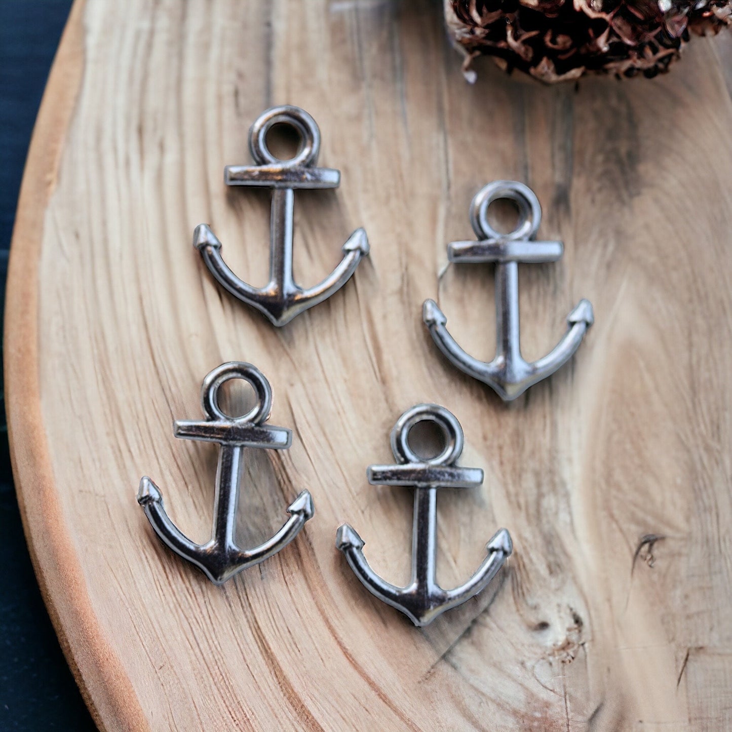 4 vintage boat anchor charms