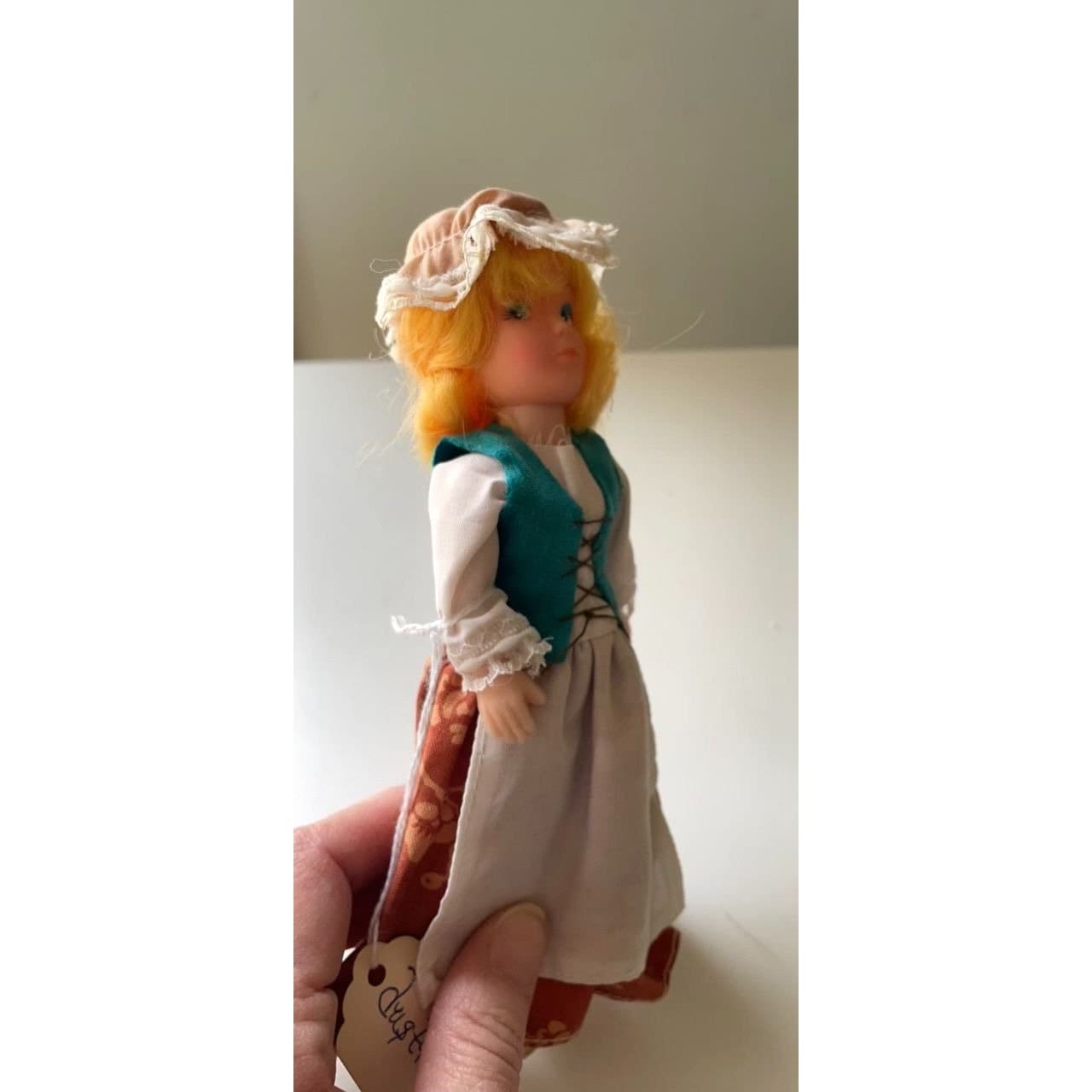 Vintage blonde hair collectible art doll figurine with hat - Made in Australia