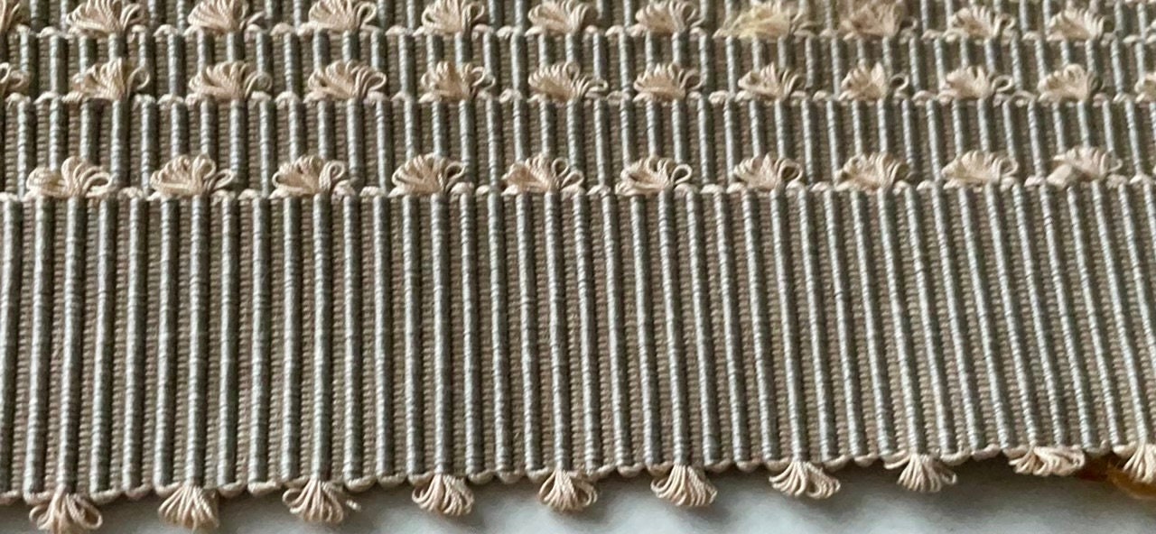 Vintage Samuel and Sons Passementerie Trim - 1.5 inch Warwick Picot Braid in Willow Grey - price per yard