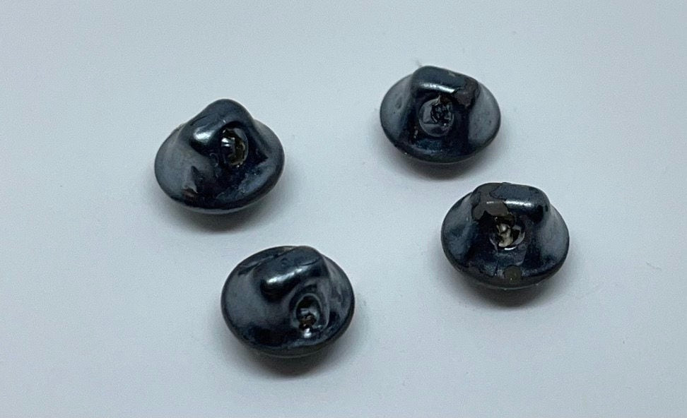 Set of very small 6 mm tiny silvery gray buttons