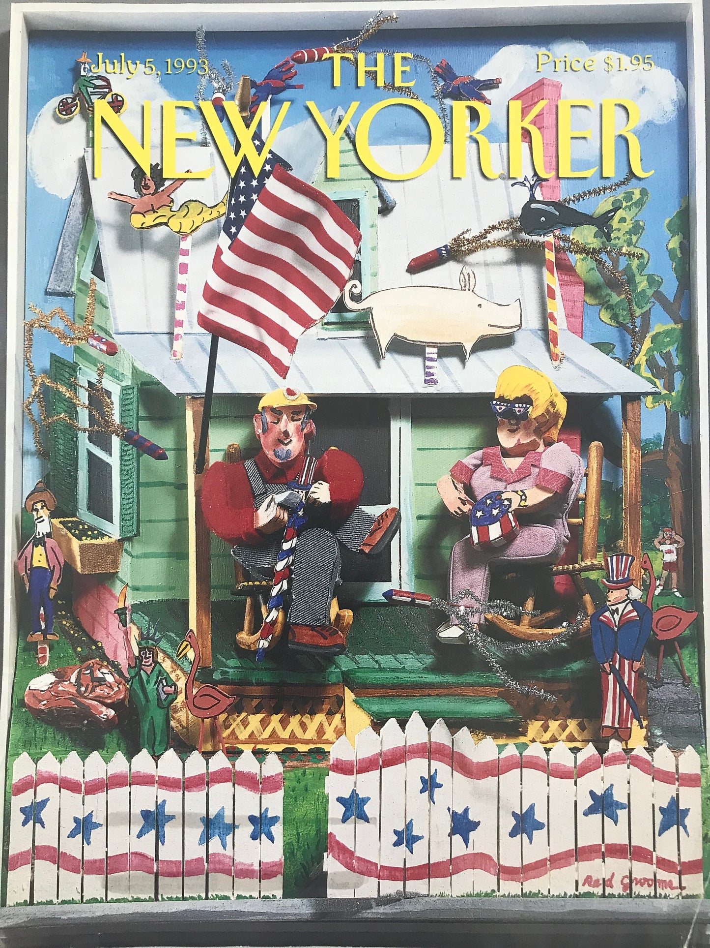 NEW YORKER Magazine cover - Ju.y 5, 1993 - Independence Day Celebration - Please read description