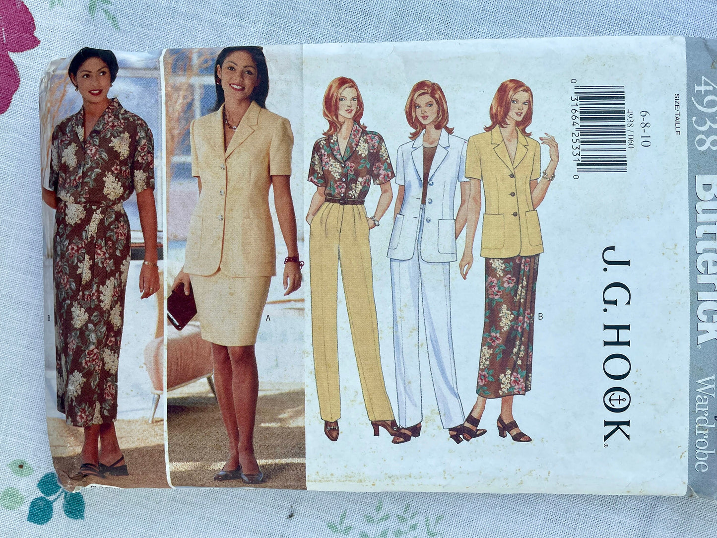 UNCUT Vintage Sewing Pattern - Butterick JG Hook 4938 Misses Jacket Top Skirt Pants - Sizes Tall 6, 8, 10