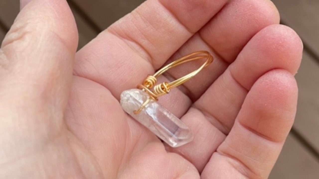 Unique vintage handmade crystal ring