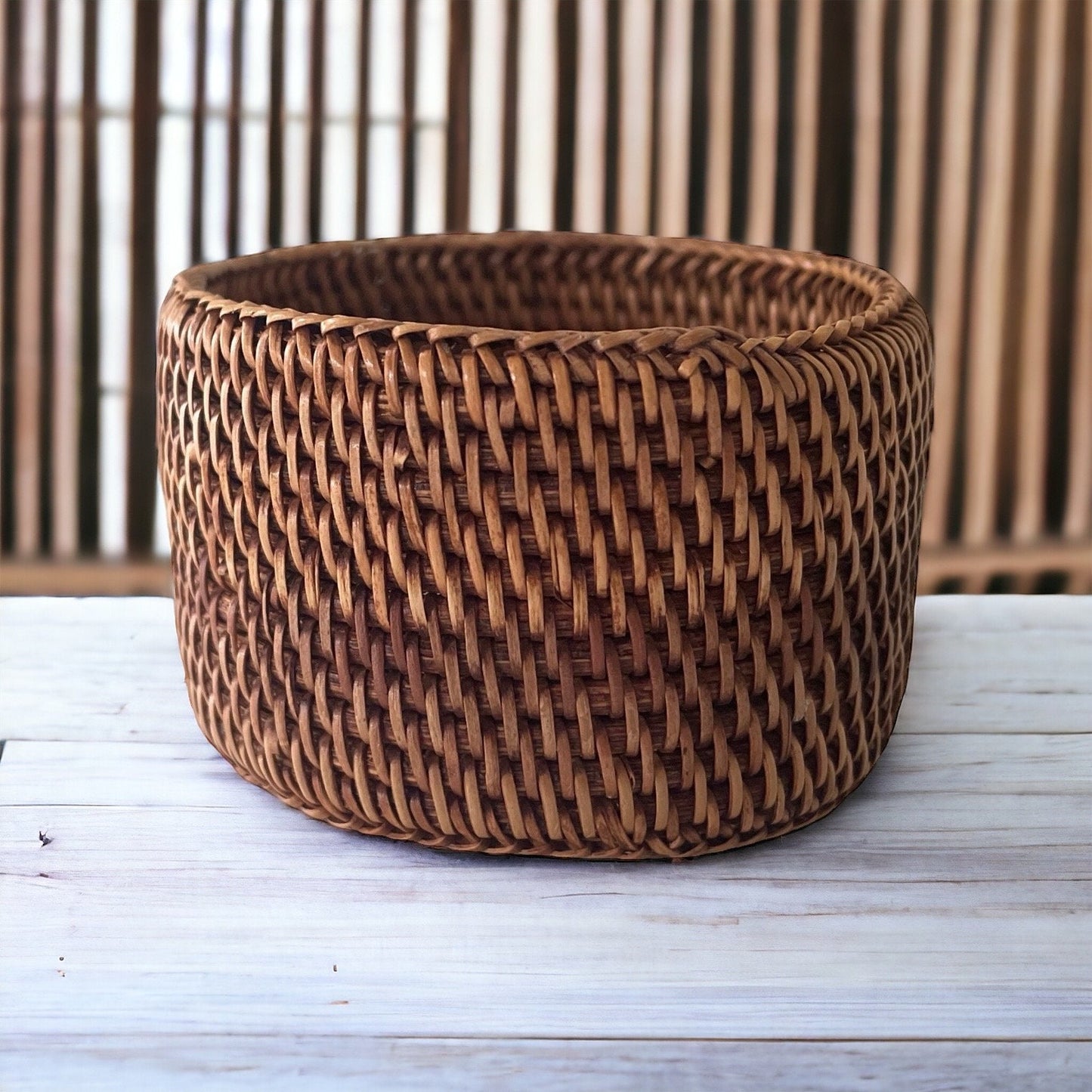 Rare vintage handwoven artisan basket weave wicker bangle bracelet
