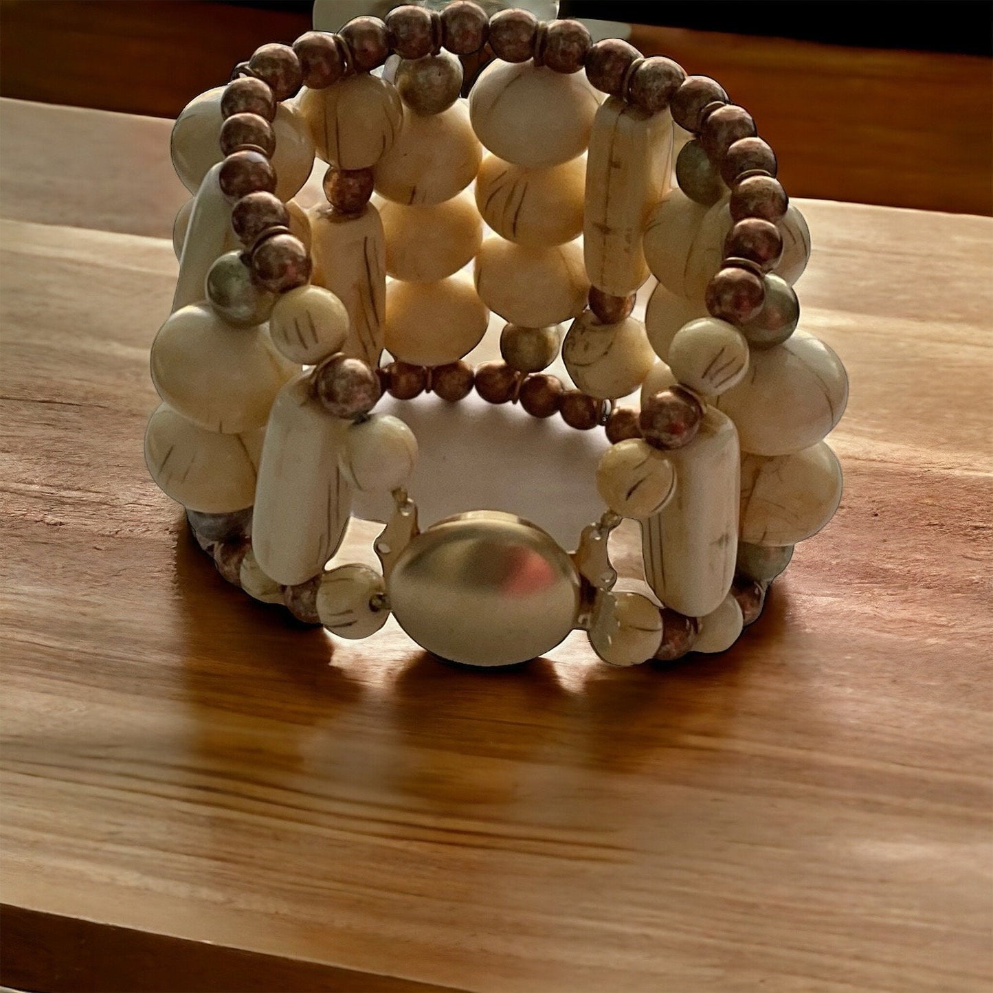 Stunning unique beaded vintage clamper bracelet