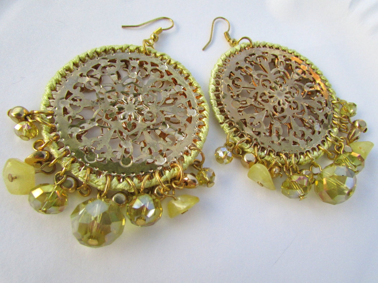 Unique long vintage CLIP EARRINGS - unique beautiful design