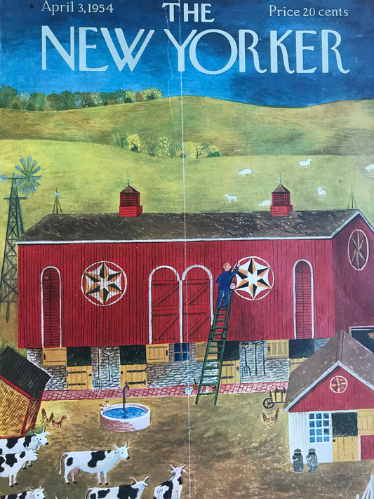 April 3, 1954 - The NEW YORKER Magazine original cover - farm - Please read description