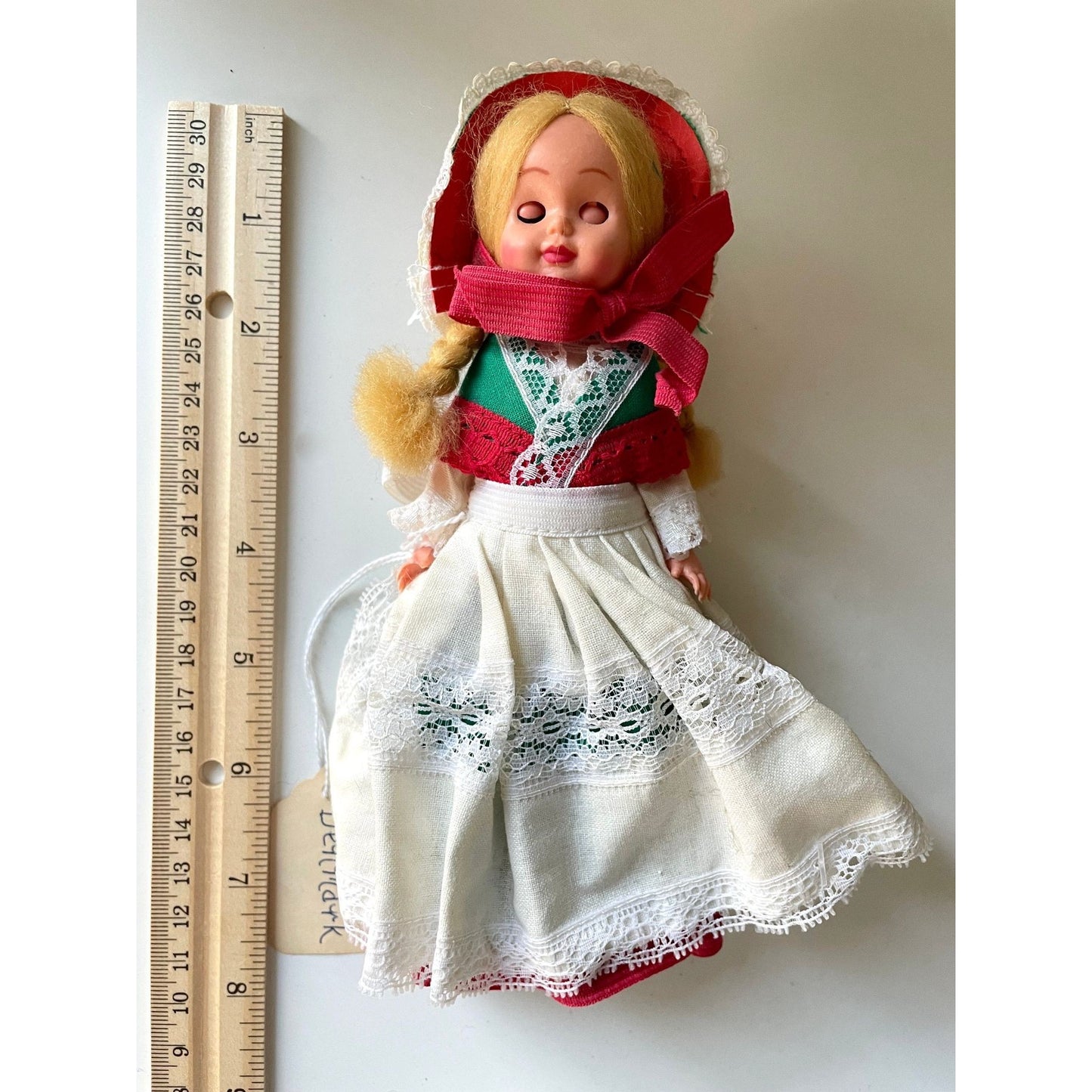 Vintage collectible Doll figurine from Denmark - with eyes that open and close