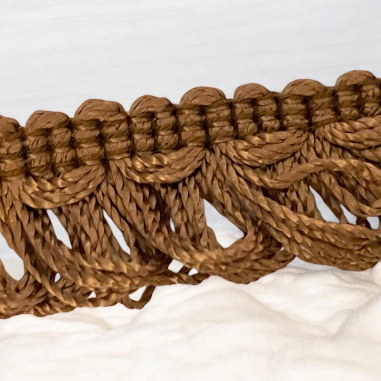 Deep brown  looped vintage fringe trim - priced per yard