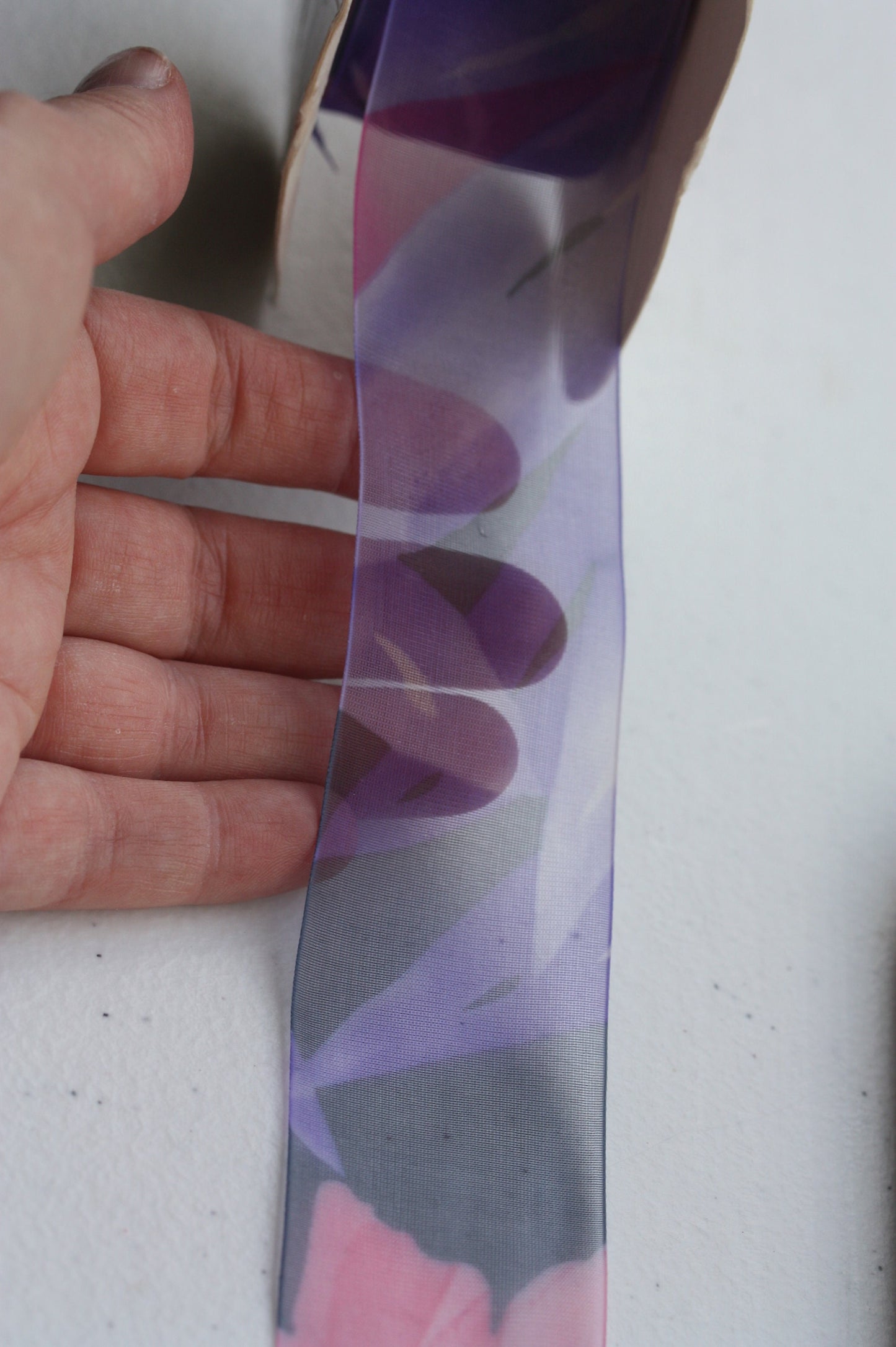 Vintage sheer floral ribbon lace - 1 and one-half inches wide - by the yard - 100% Nylon