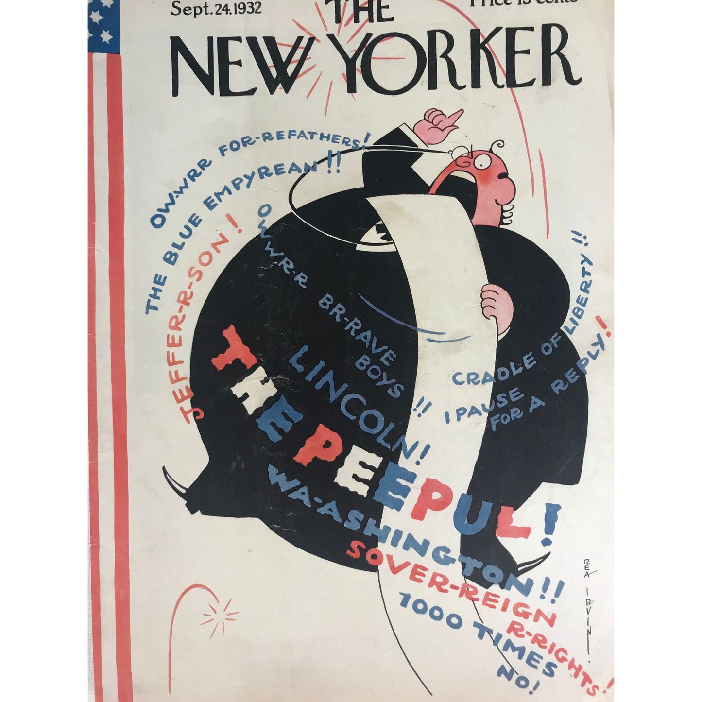 Very Rare NEW YORKER Magazine cover - September 24, 1932