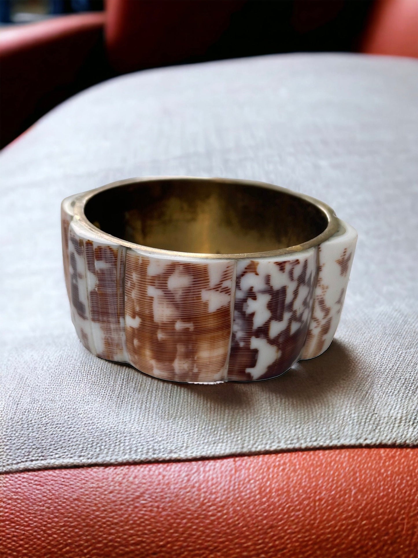 Unique vintage shell cuff bracelet - made in the Philippines