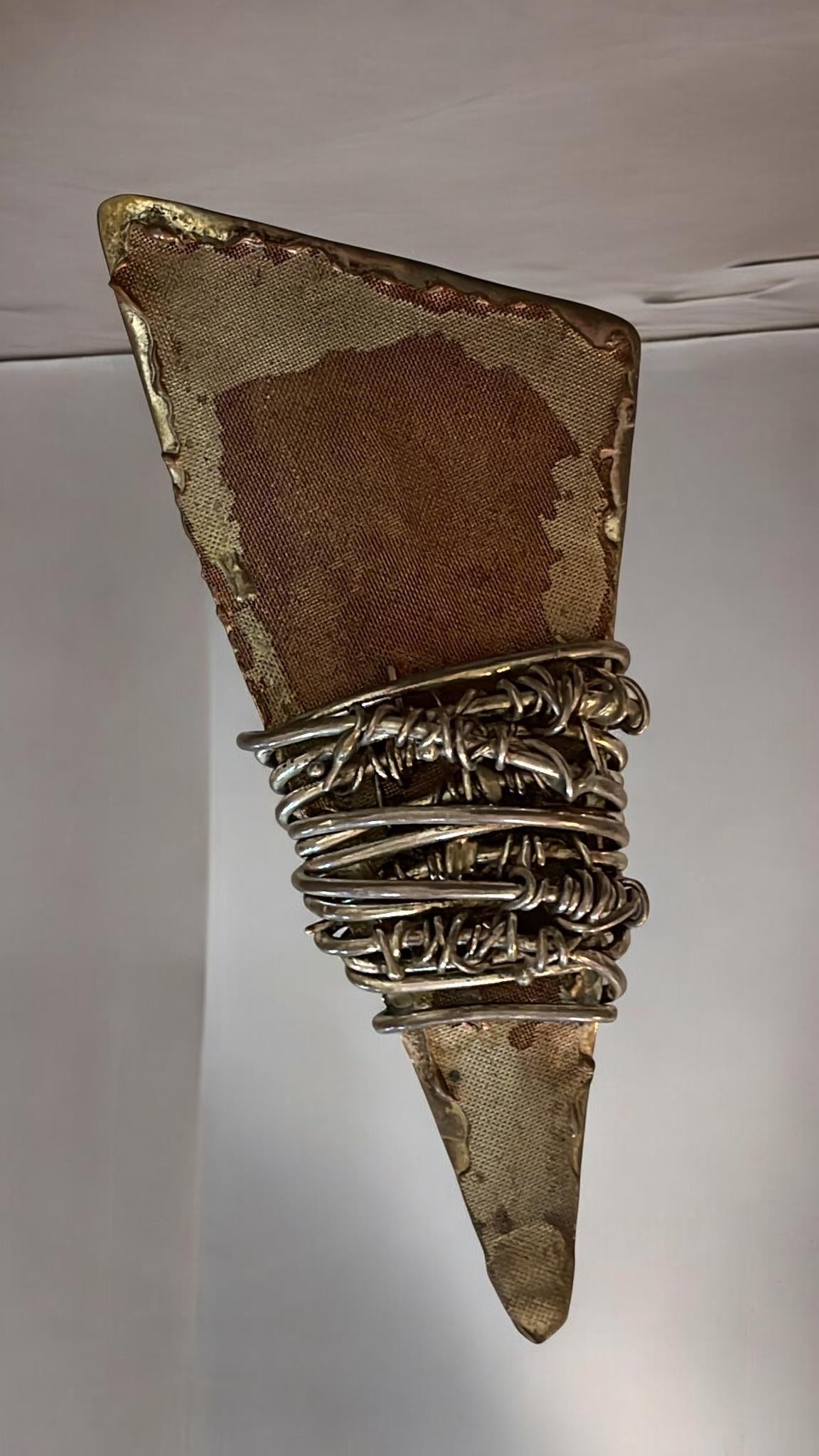 Vintage Artisan Sterling Silver Abstract Pin – Modernist Brutalist Studio Brooch, Handcrafted Statement Jewelry