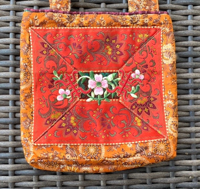 Embroidered Handbag - Petro Zillia Bag With Decorative Embroidery & Pocketed Lining