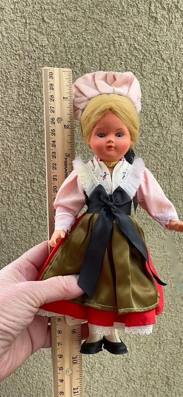 Vintage collectible handmade German doll figurine - made in Germany - eyes open and close
