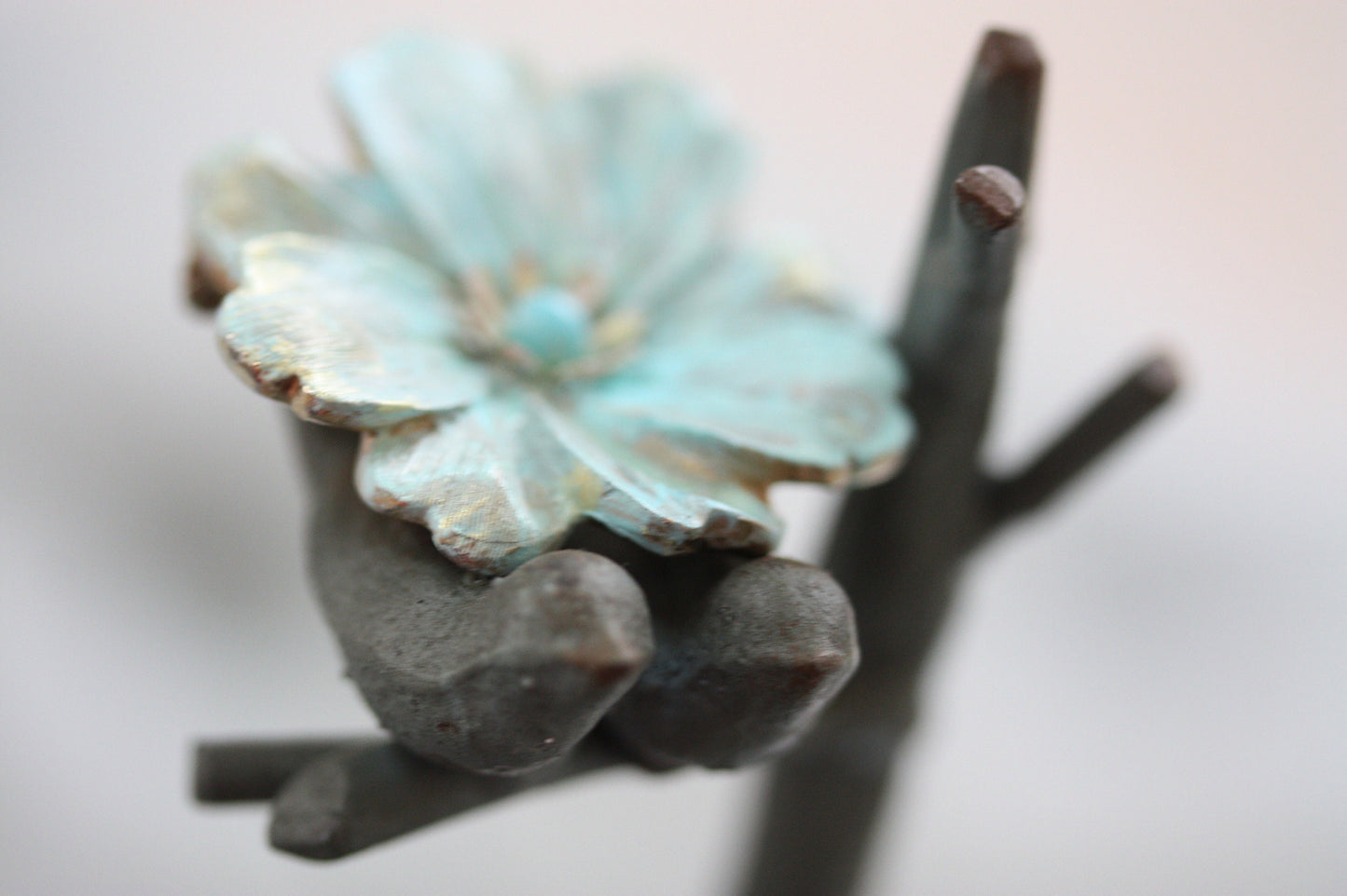 Upcycled pin - upcycled hand painted vintage pin