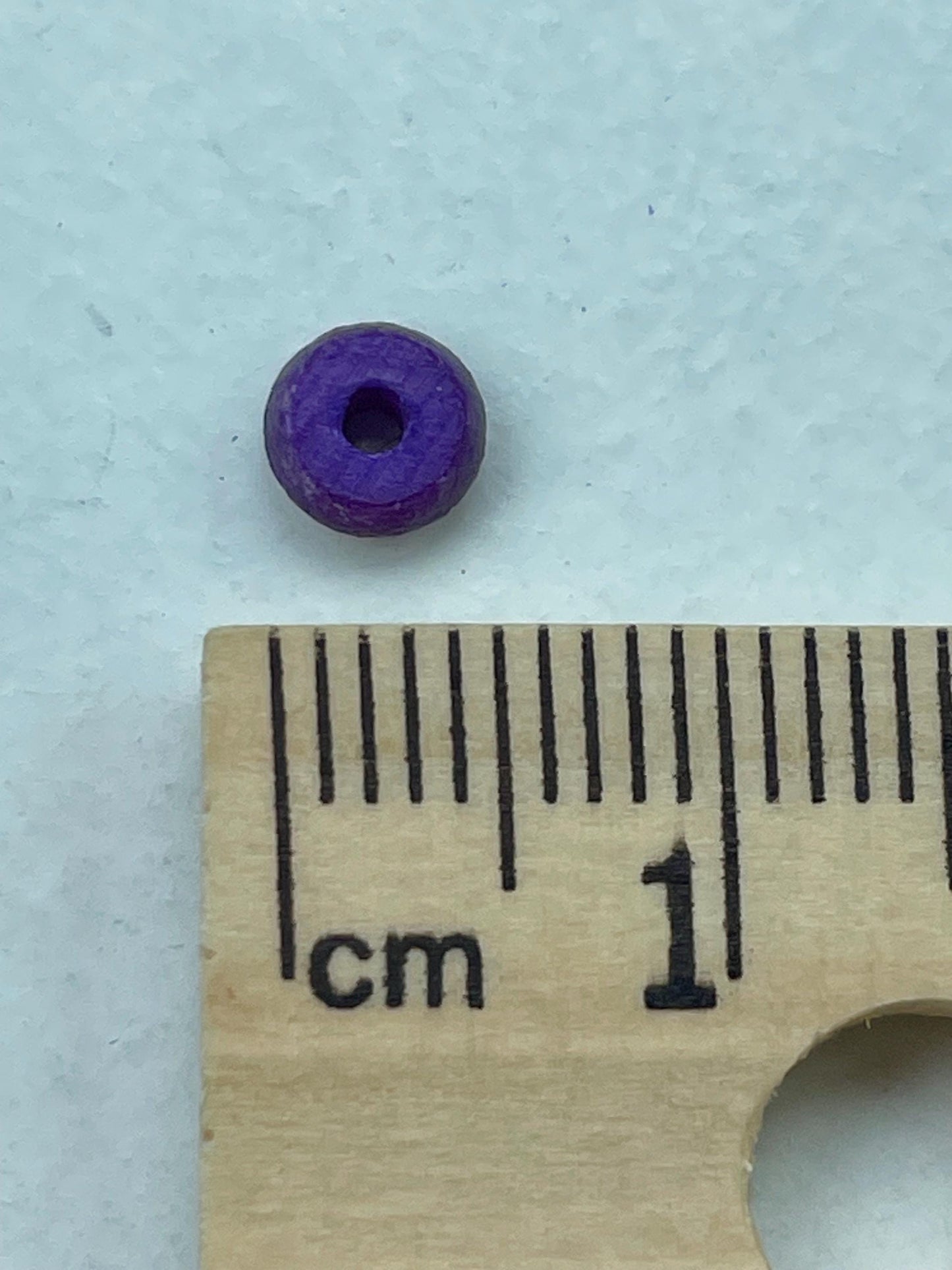 Purple wooden vintage tiny heishi beads - 4 mm