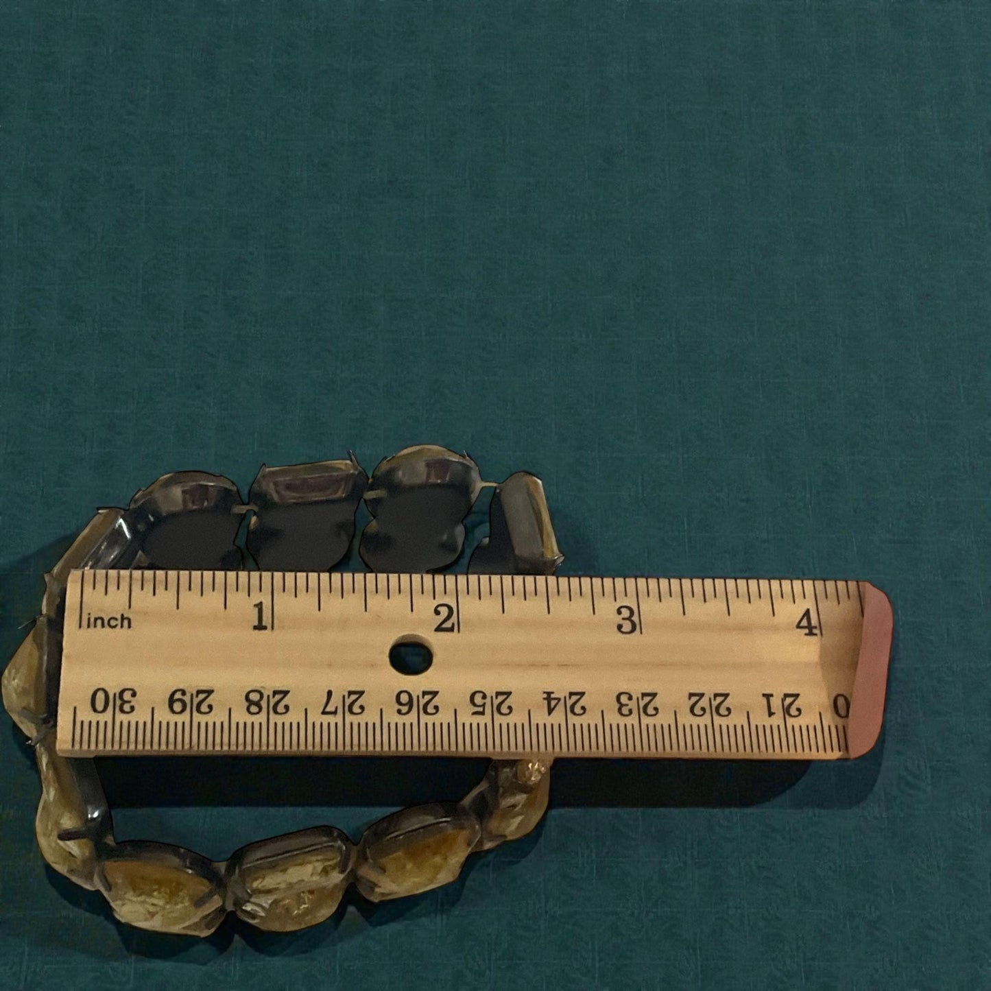Vintage Gold Foil Faux Glass Stone Bracelet | Chunky Retro Statement Jewelry