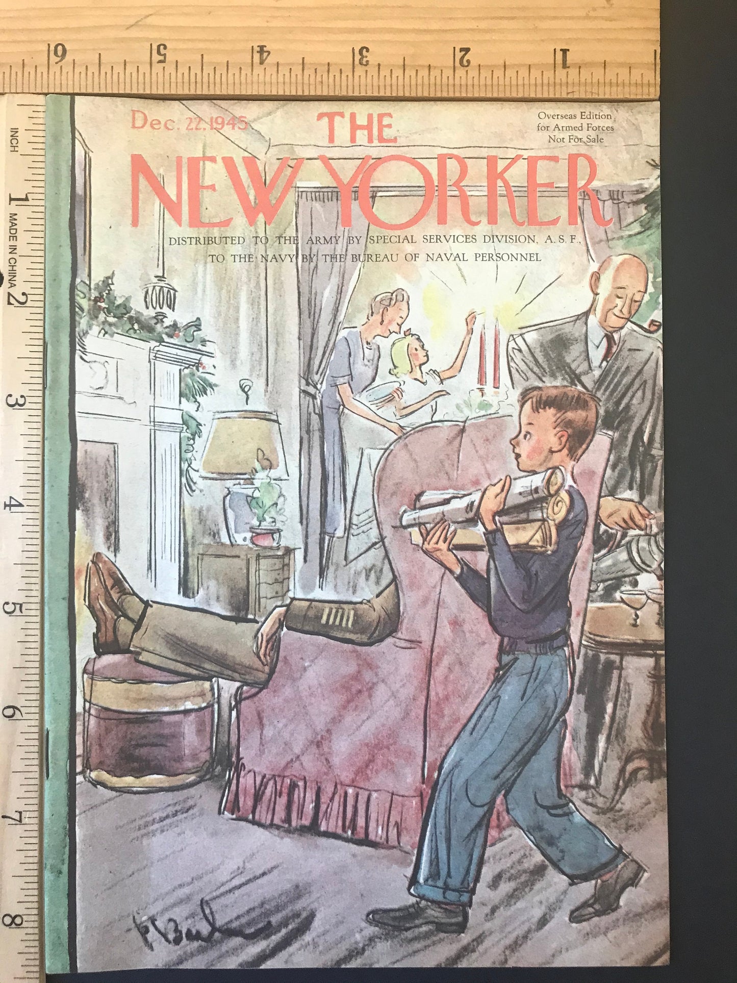 NEW YORKER Magazine - December 22, 1945 - Collectible Overseas Edition for Armed Forces Navy & Marines - Christmas
