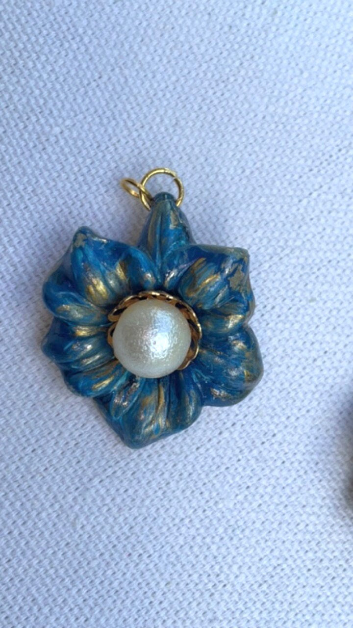 Your choice of handmade faux pearl flower necklace