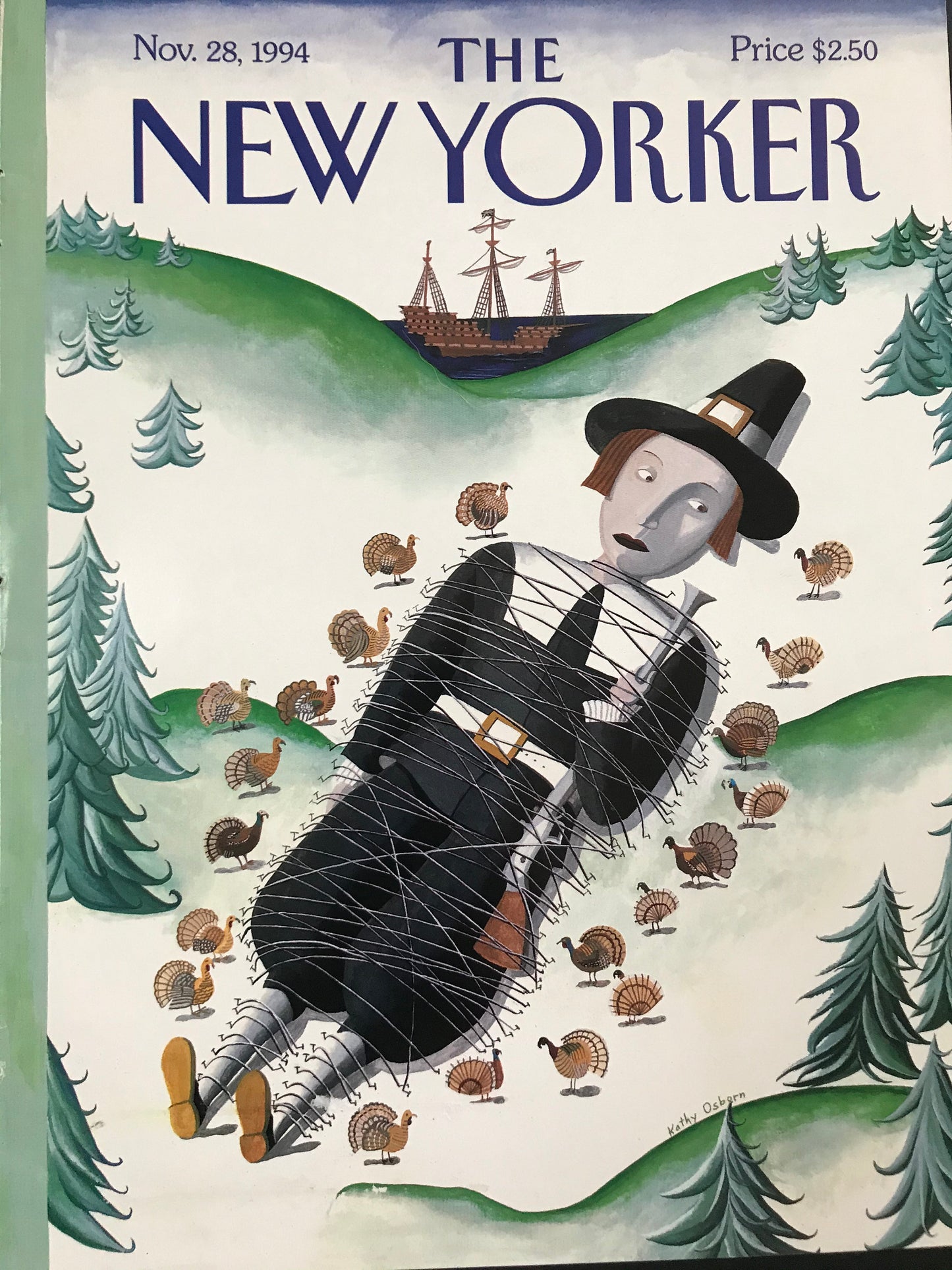 November 28, 1994 - The NEW YORKER Magazine original cover - Thanksgiving, pilgrim