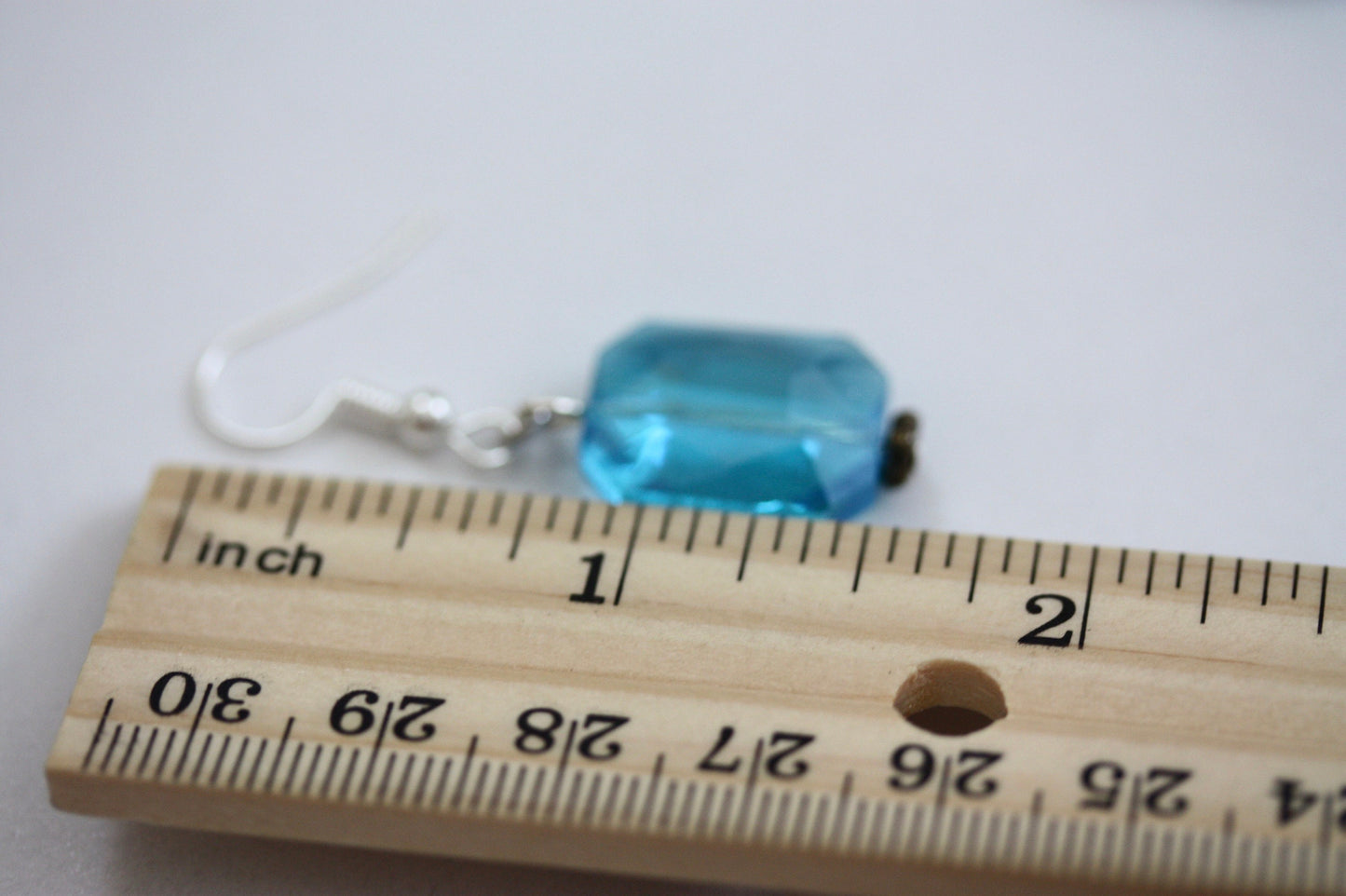 Subtle sparkly glitz handmade blue topaz-style crystal drop earrings